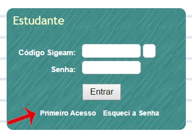 Página de login de estudante Seduc AM